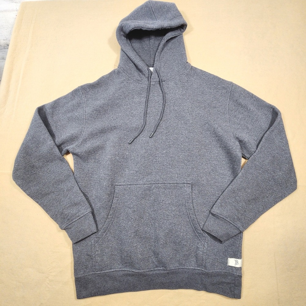 Branded Bills Hoodie Mens Medium Gray Fleece Kangaroo Pocket Pullover Casual